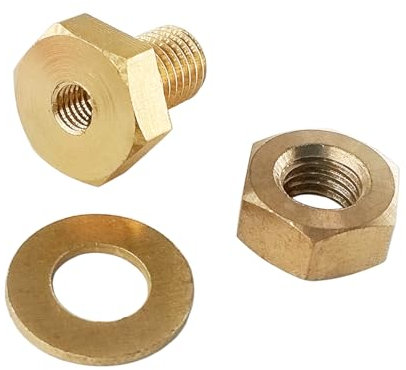 Foyoram M14x25mm Sechskantschrauben mit Gewinde bis Kopf mit M10 Gewindebohrung 1 Stück und Muttern Flache Scheibe 1 Stück Messing (M14 x 25 mm)