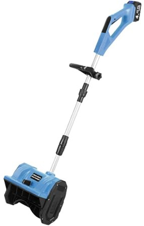 Souffleuse à neige sans fil, avec poignée réglable, souffleuse à neige électrique,distance de projection de 26 pieds, pelle, souffleuse à neige électrique pour le déneigement de l'allée,Blue-2Battery