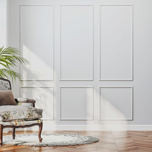 RDUIGT Paneles de pared para despegar y pegar, 3 juegos de molduras autoadhesivas para paredes, paneles de revestimiento para decoración del hogar