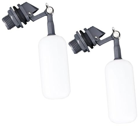 ETHZZLE 2pcs Small Plastic Float Ball Valves 1/2 Bsp Pool Fill Float Valve for Water Tank Humidifier Automatic Water Refill Accessories