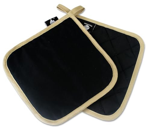 Presine Fire Stone, nero, 18 x 18 cm, 2 pezzi, classe PSA II fino a 250 °C, resistenti al calore, prodotto testato e certificato