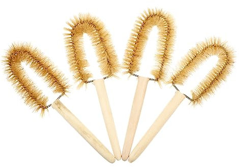 SECFOU 4pcs Multipurpose Laboratory Beaker Cleaning Brushes for 150ml-500ml Beakers, Science Experiment Brush Set Comfortable Grip for Lab and Scientific Use