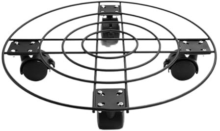 Generisch Rolling Plant Stand, Heavy Duty Planter Trolley, Compact Caster Plants Wheels, Plant Stand for Indoor Outdoor, Sturdy Metal Frame, Garden Patio Balcony Use, 11.81 inches