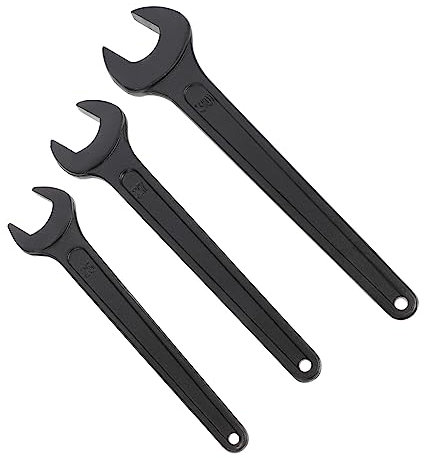 NUOBESTY Black Steel Open-end Wrench 3pcs Single Head Hand Tool