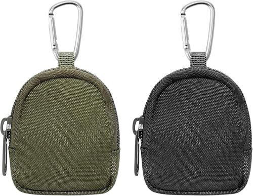 UOCAI 2 st myntbörs med dragkedja, godisväska för hundar, nyckelväska för utomhusbruk, taktisk miniplånbok, mini-nyckelväska, växlande plånböcker, nylon, myntbörs, myntbörs