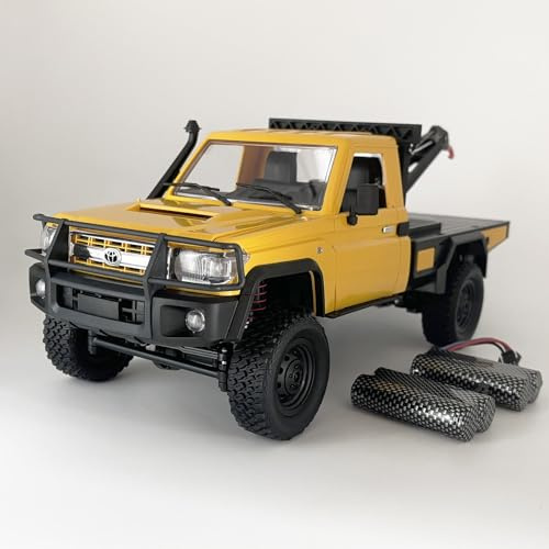 HLSFWDRIVE RC Rock Crawler 4x4 MN82T RC Truck with Crane Hook 1/12 Scale Remote Control Tow Truck Hobby for Adult All Terrain 280 Brushed Motor 2 Speed Proportional Control Upgraded ESC Receiver