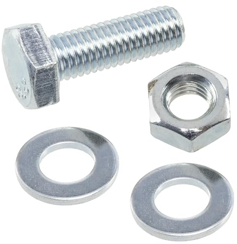 AERZETIX - Set di 10 bulloni a testa esagonale M10x30 mm + 20 rondelle M10x20 mm + 10 dadi esagonali M10 per il fai da te e il fissaggio leggero | acciaio