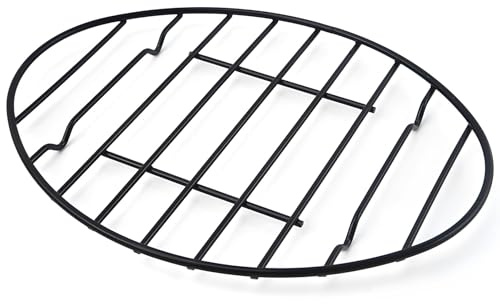 Calolin Roast Rack for Roasting Pan, 9 x 6 in Metal Cooling Rack for Cooking and Baking, Long-lasting Iron, Ideal for Pans, Black Coated