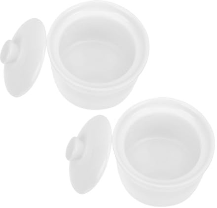 VERDANVERSE 2 Pezzi vaso di stufato in ceramica con coperchio zuppiera in ceramica bianca pentola da cucina Pot con coperchio White