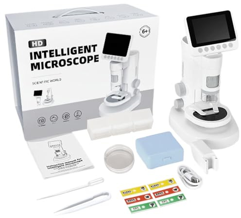Microscopio para Niños,100X-1000X Juguete de Proyecto Stem,Microscopio Digital Portátil - para Niños Niñas Entusiastas De La Ciencia Educación En Casa Estudiantes De Primaria Aula Viaje