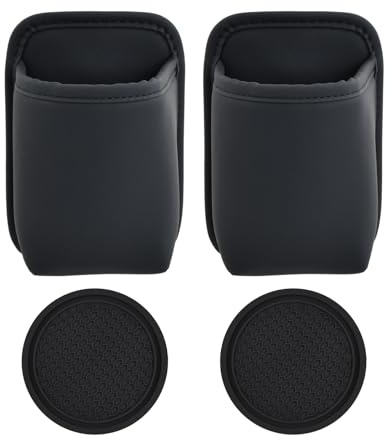 Kaiyzo Car Door Cup Holder Organizer Set, 2 Holders + 2 Coasters