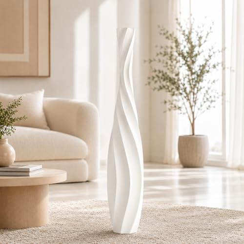 Leewadee Grande Vaso da Terra 85 cm Poliresina per Pampas & Fiori Secchi