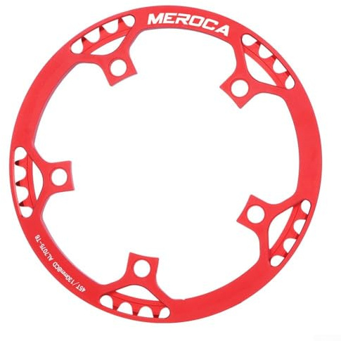 Zilimontt Kettenblatt aus Aluminiumlegierung für BCD 130 mm, 45T ultraleicht, hohles Design, Singlespeed und 10-Gang-kompatibles Ritzel für Straßen- und Rennradfahren (45T Rot)