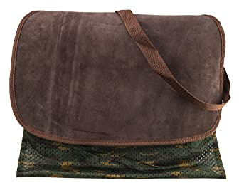 Januel – Jagdkarnier – Wildtasche – Wildledertasche – eine Tasche mit Fächern – ein Netz – 38 x 30 x 7 cm – Braun