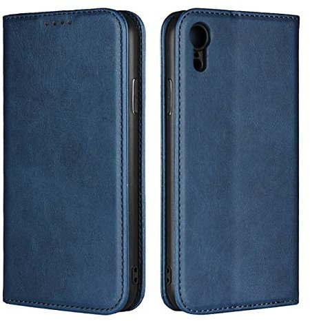Copmob iPhone XR Case,Premium Flip Leather Wallet Case,[3 Card Slots][Stand Holder][Magnetic Closure],Protective Cover Phone Case for iPhone XR - Blue