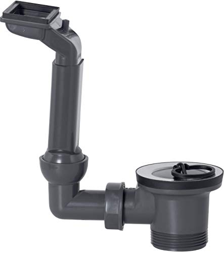 Cornat T353504R Sink Drain and Overflow Fitting 1 1/2 Inch (417) / Sanitary Installation/Recycled/Environmental Protection, Gray