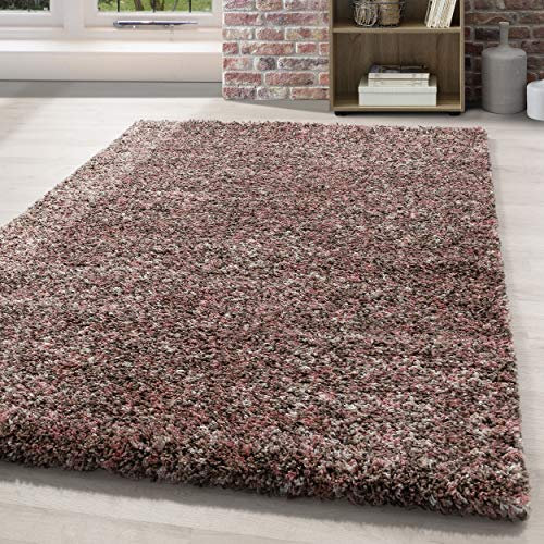 HomebyHome Shaggy Teppich Wohnzimmer 140 x 200 cm - Hochflor Wohnzimmerteppich Mehrfarbig Extra Weich und Flauschig - Langflor Teppiche für Schlafzimmer, Küche, Flur - Carpet, Halı, Kilim