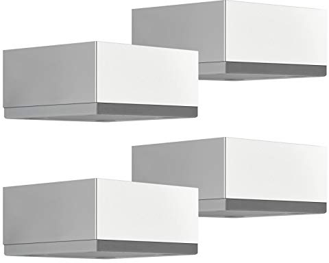 SOTECH 4 Stück Möbelfüße Motel 65 x 65 mm Höhe 30 mm Chrom | Stützfüße aus Aluminum