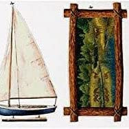 CONCORD WALLCOVERINGS ™ Hunter's Shack Wallpaper Stickers Prepasted Duck Yacht Fishing for Cottage Living Room Hunter's House, Green Brown, 12 in by 50 in ADV2651C