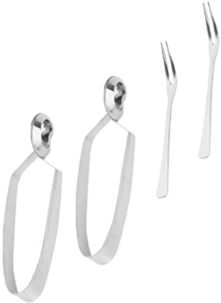 TOPBATHY 4pezzi Pinze e Forchette Escargot Acciaio Inossidabile Utensili Per Crostacei Design Pratico e Resistente Per Servire e Gustare Lumache e Di Mare