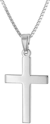 trendor Kreuz-Anhänger für Damen und Herren 925 Silber mit Halskette 41125 | Halsschmuck für Damen und Herren, modische Geschenkidee aus Sterlingsilber,