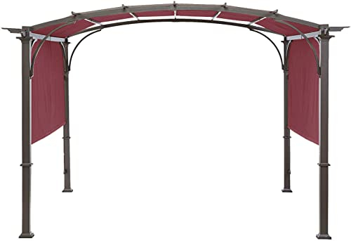 Universal Doubleton Stahl-Pergola-Ersatzabdeckung für Pergola-Strukturen L-PG080PST, 214 x 503 cm, Burgunderrot