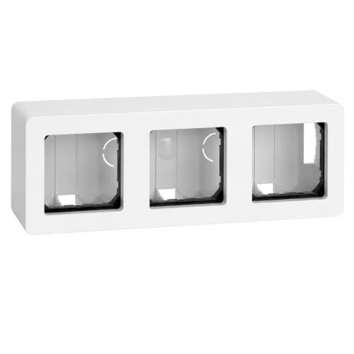 CABLEPELADO Caja de superficie para 3 elemento Simon 27 Play, 68x192 mm y 50 mm fondo, Apto para superficie, 27831-35, Material de Termoplástico, color Blanco, 3 Elementos