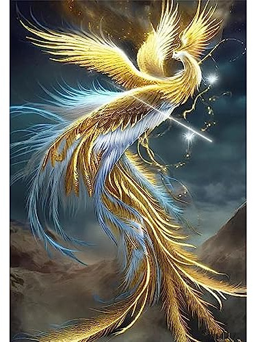 DCIDBEI Diamond Painting Fenice 40 x 60 cm, kit di pittura con diamanti per adulti, pittura con diamanti, pittura con i numeri, set di ricamo per adulti Craft Buddy Crystal Art