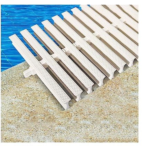 XPLKQXE Grille Débordement Piscine, Capuchons Caniveau Plastique PPS, Caillebotis Couvercle Drainage, Allées Garage Grille Patios Terrasses Zones Commerciales (Couleur : White, Taille : 25cm)