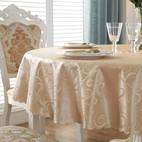 XQSSB Tischdecke Tischwäsche Anti Iron Wear Resistant Lotuseffekt Tischtücher mit Zarten Pastelltönen B Light Color 180cm Round Diameter