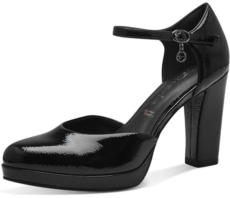 Tamaris Damen Pumps Blockabsatz Vegan; Black, EU 41