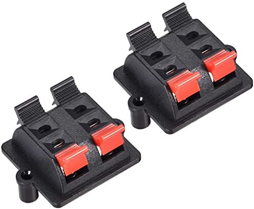 XYWHPGV Morsetto per altoparlante a molla a 4 vie Connettore per sgancio a pressione Morsettiera per cavo audio Blocco striscia Rosso WP4-03 2 pezzi(28371 f5694 1add3 d9c58 a2c62 e09ee
