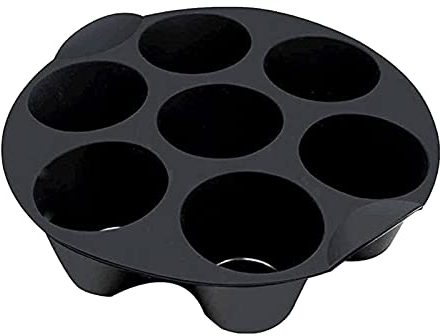 Molde de Silicona para 7 Magdalenas y Muffins, 16/18/24cm Redonda Bandeja Antiadherente Freidora de Aire, Moldes para Hornear Tartas Muffins Cupcakes Brownie Pudín, Accesorios para Freidoras de Aire