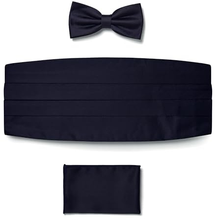 BRERA 67 Set Kummerbund Einstecktuch und Fliege Herren für Anzug verschiedene Größe und Farben aus Seide | Fliege mit Einstecktuch Accessoires-Set für Smoking Herren | Gürtel für Abendkleid