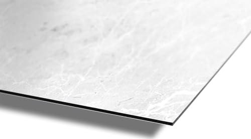 AUPROTEC Aluverbundplatte 3mm Aragon Snow 2550 x 1500 mm Rückwandpaneel Aluminium Verbund Platte I wasserbeständige Wandverkleidung I Wanddeko für Wohn- und Feuchträume Auswahl: 255x150 cm