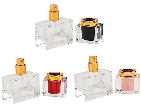 Healeved 3piezas Botellas De Perfume Vacías De Frascos De Perfume De Vidrio Rellenables Atomizador y Prueba De Fugas Para Maquillaje