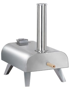 Fours à pizza, four à pizza de 12 pouces, machine à pizza au feu de bois, gril à pizza portable en acier inoxydable, granulés de bois, utilisation portable en argent for les fêtes(Standard configurati