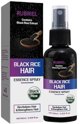 Black Rice Water Hair Growth Spray, Hair Growth Serum for Hair Loss Dry Damaged Hair, Deep Moisturizing Strengthening Thickening Smooths Shine Hair Frizz Control For Women Men