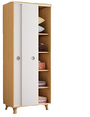 Nordisk garderob för liten lägenhet enkel skjutdörr panelmontering barnskåp (naturligt 190 x 50 x 80 cm)