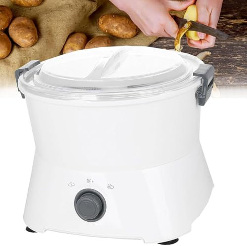 Mavdecll Pelador De Patatas Eléctrico, Peladora Automática De Manzana/Zanahoria/Fruta, Secador De Verduras, con Capacidad De 1 Kg, Operación con Un Toque, Pelado Rápido En 1 Minuto