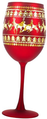 Amosfun Weihnachtsglasbecher Mit Rotem Elch-motiv Kristallstiel Aus Glas Für Winterfeiern Party-getränke Weihnachtsgeschenke Saisonale Trinkgläser