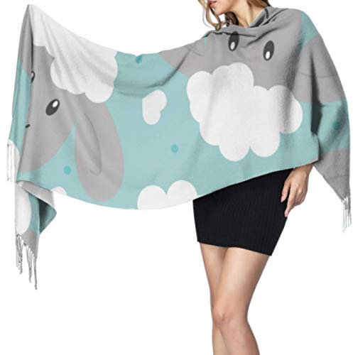 Zdlwaisw Kinder-Schal, Motiv: Tier-Cartoon, leicht, weich, 196 x 68 cm, groß, weich, Pashmina, extra warm, Siehe Abbildung, Einheitsgröße