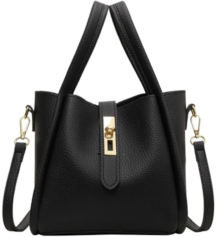 CRGANGZY Beuteltasche for Damen, Korbtasche mit Magnetverschluss, PU-Leder mit Innentasche, Umhängetasche, solide Handtasche for Geschäftsreisen
