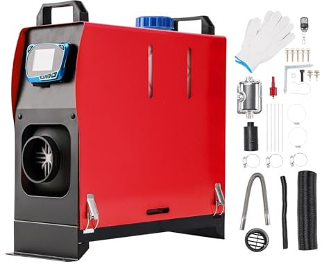 HALOYWB Dieselheizung 12 V 5 kW, Luftdieselheizung, Standheizung, Alles in einem Einzelloch, roter Diesel-Luftheizer für Zelt, Auto, Wohnmobil, Camper, Anhänger, Wohnmobil