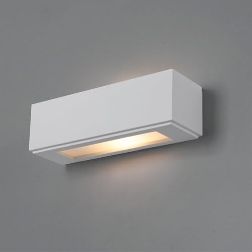 BARCELONA LED Aplique de Pared Escayola Blanco G9 Bidireccional Up Down Pequeño Moderno Minimalista Nórdico Pintable para Salón Dormitorio Pasillo Hotel 290x90x90mm