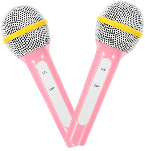 Vaguelly 2pcs Boys and Girls Simulation Microphone Props Fake Microphone Toys for Party Favor Karaoke Machine