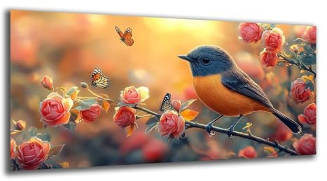 Malen Nach Zahlen Groß 220X100cm Malen Nach Zahlen ab 7 8 9 10 Jahre Mädchen Blume DIY Handgemalt Ölgemälde Set für Anfänger und Kinder, Tier Paint by Number Mit Pinseln und Acrylfarbe,No Rahmen-z903