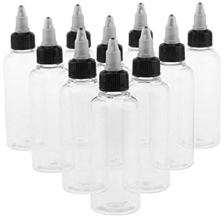 10pcs 100ml Plastic Squeeze Bottles with Twist Top Tip Applicator