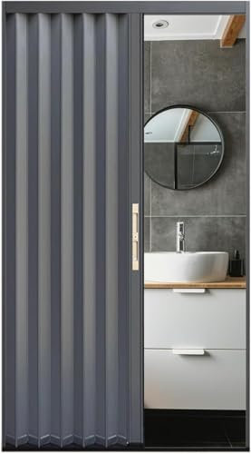 AVLLSO Porte de Douche Pliante Gris avec Serrure Magnétique - Tailles sur Mesure Simple/Double pour Salle de Bain & Dressing(WxH 62x80in(156x203cm))