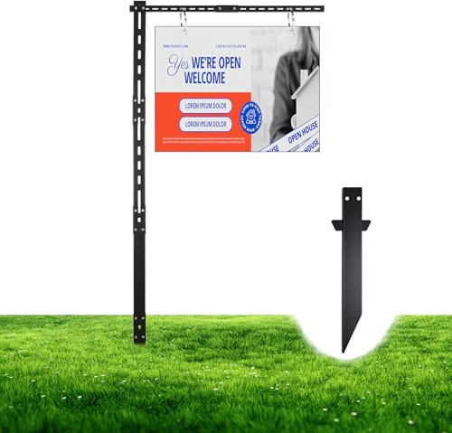 Soporte metálico en forma de L L-Styl Poste de seguridad Resistente Soporte para fijar carteles y banderas con agujeros, diseño modular, fácil instalación